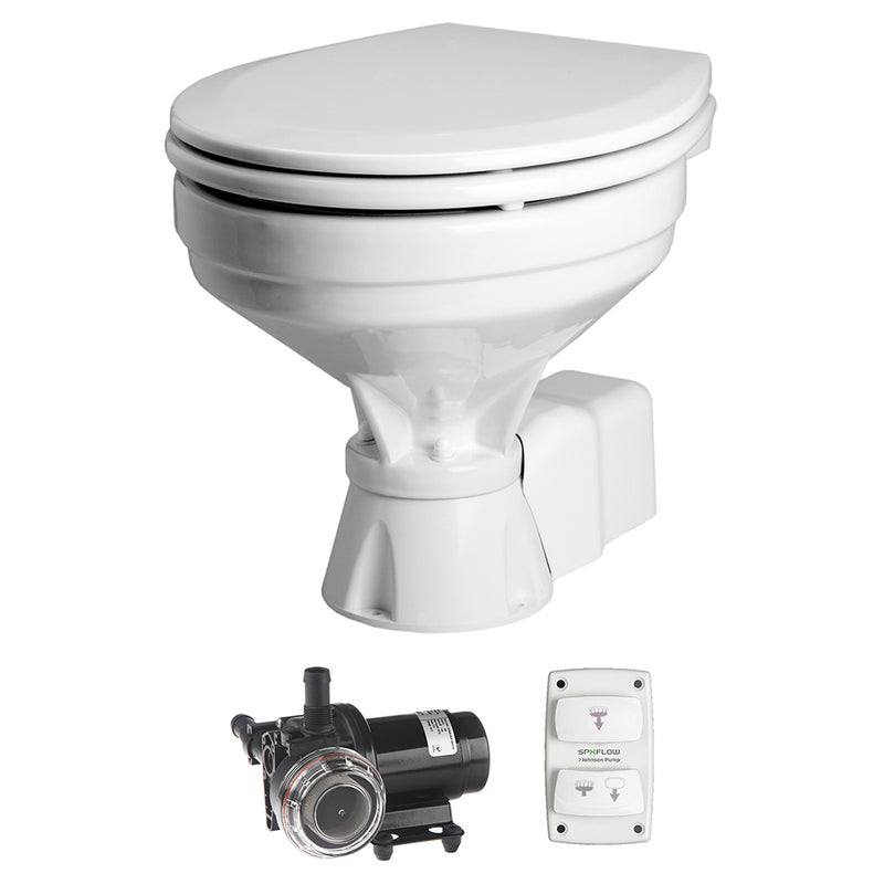 Johnson Pump Aqua T Toilet Silent Electric Comfort - 12V w/Pump [80-47232-01]-Angler's World