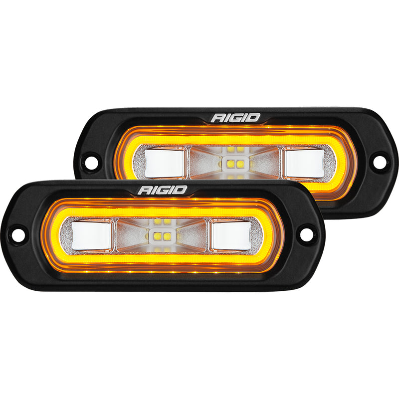 RIGID Industries SR-L Series Flush Mount Spreader Light - Black Housing - Amber Halo [53223]-Angler's World