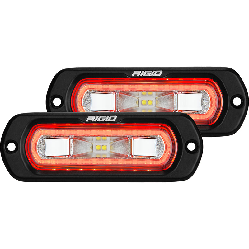 RIGID Industries SR-L Series Flush Mount Spreader Light - Black Housing - Red Halo [53222]-Angler's World