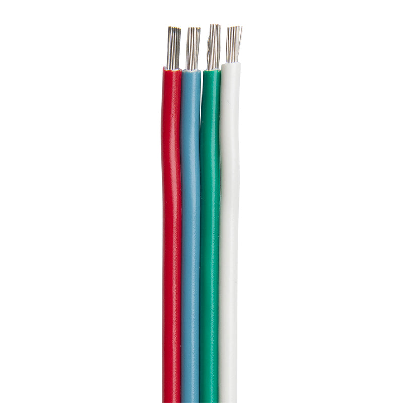 Ancor Flat Ribbon Bonded RGB Cable 14/4 AWG - Red, Light Blue, Green White - 100 [160210]-Angler's World