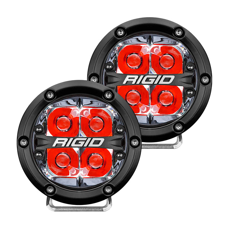 RIGID Industries 360-Series 4" LED Off-Road Spot Beam w/Red Backlight - Black Housing [36112]-Angler's World