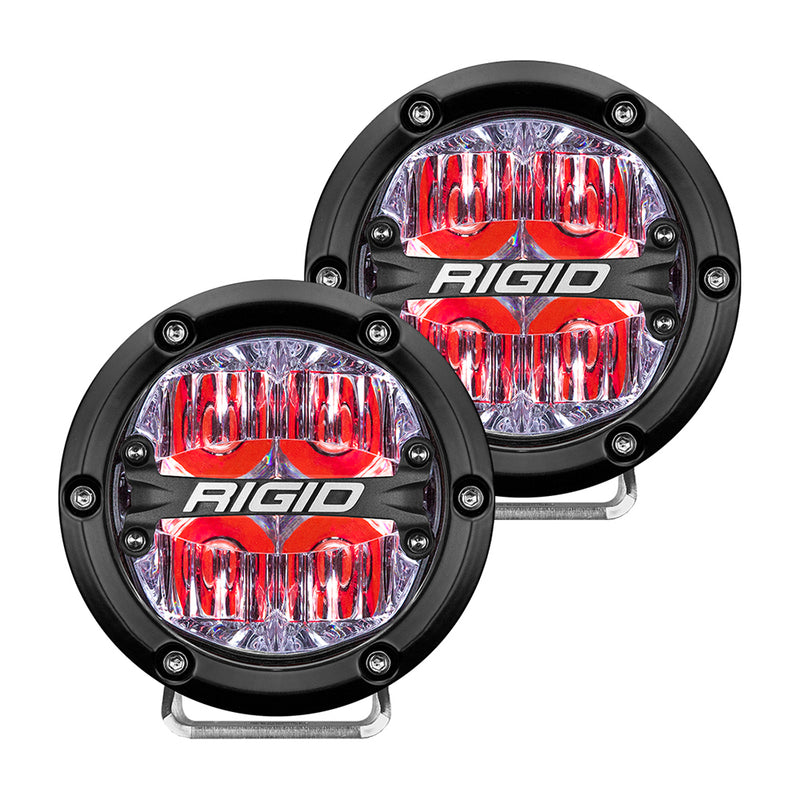 RIGID Industries 360-Series 4" LED Off-Road Fog Light Drive Beam w/Red Backlight - Black Housing [36116]-Angler's World