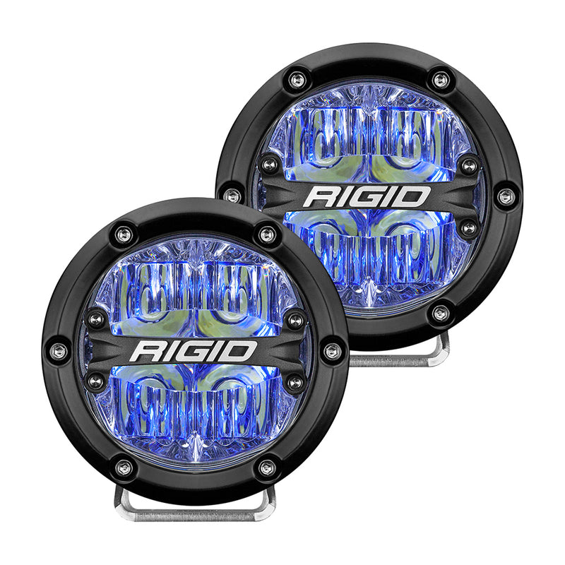 RIGID Industries 360-Series 4" LED Off-Road Fog Light Drive Beam w/Blue Backlight - Black Housing [36119]-Angler's World