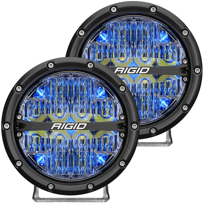 RIGID Industries 360-Series 6" LED Off-Road Fog Light Spot Beam w/Blue Backlight - Black Housing [36202]-Angler's World