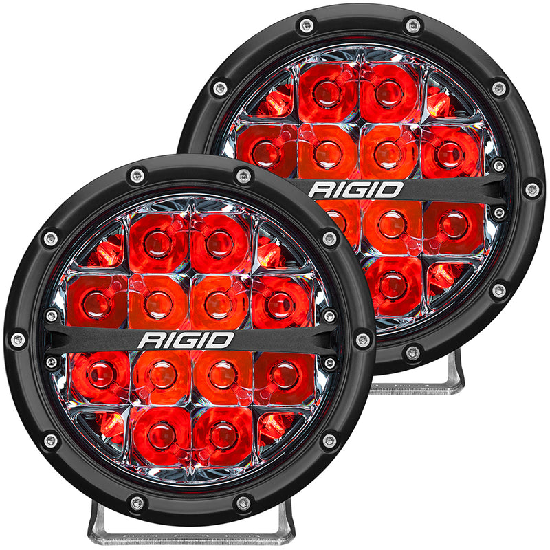 RIGID Industries 360-Series 6" LED Off-Road Fog Light Spot Beam w/Red Backlight - Black Housing [36203]-Angler's World