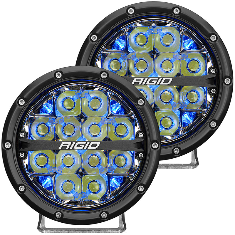 RIGID Industries 360-Series 6" LED Off-Road Fog Light Drive Beam w/Blue Backlight - Black Housing [36207]-Angler's World
