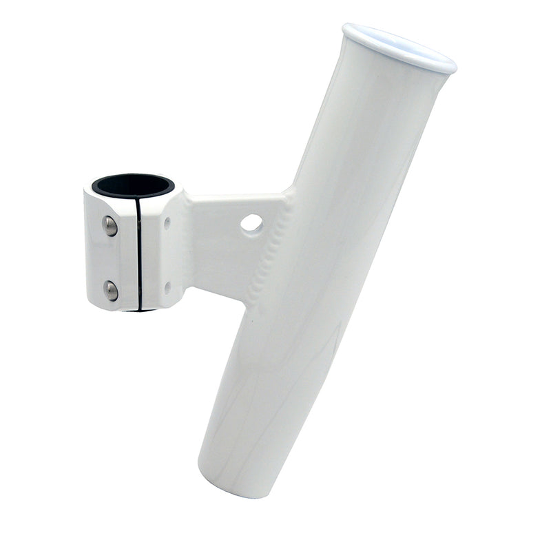 C.E. Smith Aluminum Vertical Clamp-On Rod Holder 1-2/3" OD White Powdercoat w/Sleeve [53726]-Angler's World