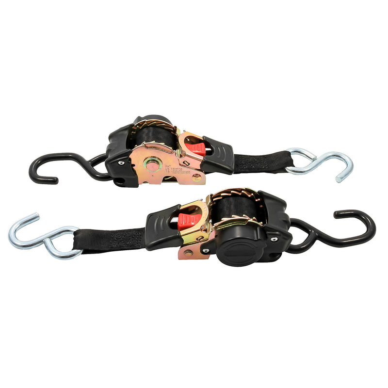 Camco Retractable Tie-Down Straps - 1" Width 6 Dual Hooks [50033]-Angler's World