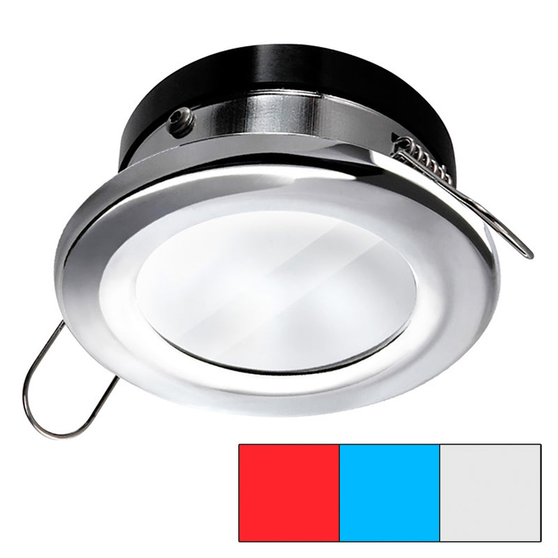 i2Systems Apeiron A1120 Spring Mount Light - Round - Red, Cool White Blue - Polished Chrome [A1120Z-11HAE]-Angler's World