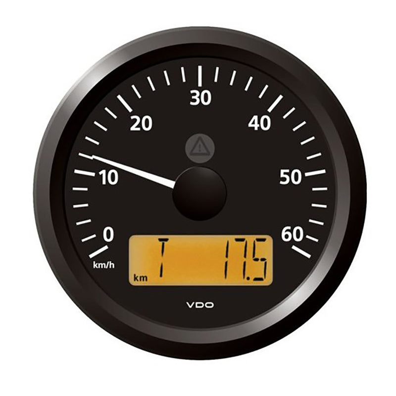 Veratron 3-3/8" (85 mm) ViewLine Speedometer - 0 to 60 KMH - 12/24V - Black Dial Triangular Bezel [A2C59512367]-Angler's World
