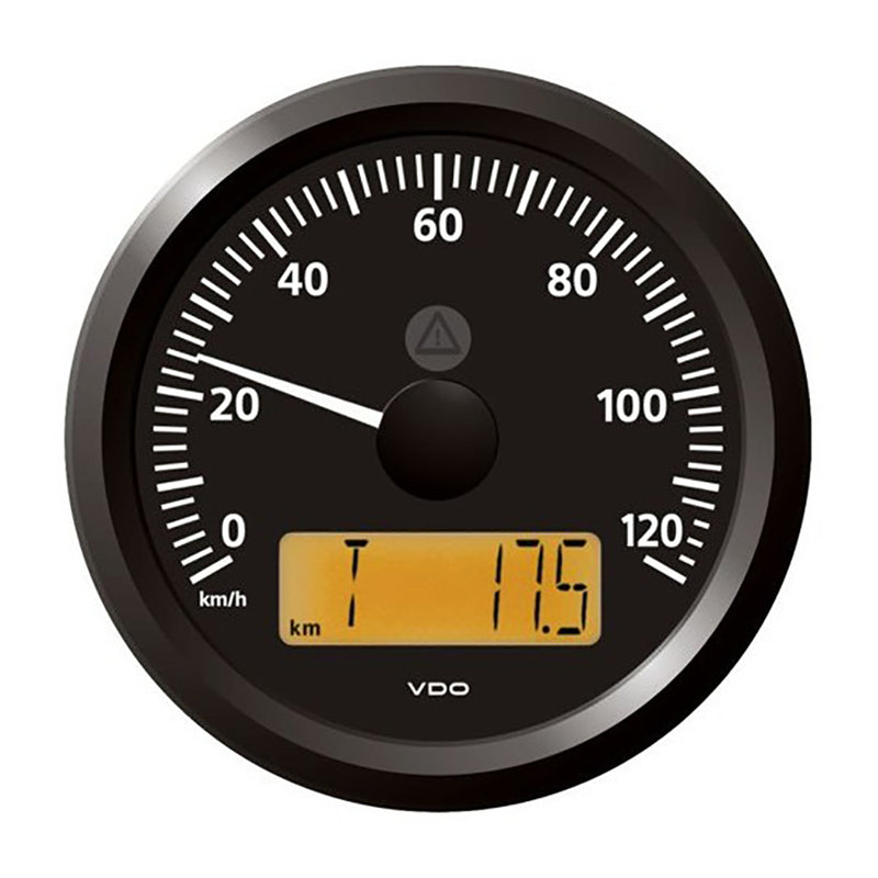 Veratron 3-3/8" (85 mm) ViewLine Speedometer - 0 to 120 KMH - 12/24V - Black Dial Triangular Bezel [A2C59512369]-Angler's World