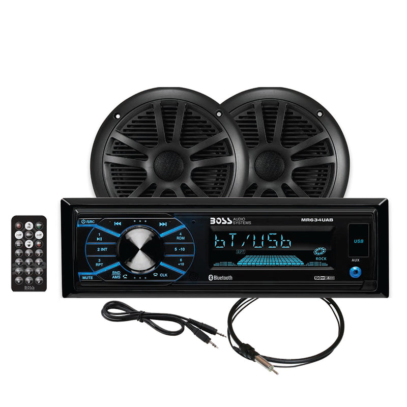 Boss Audio MCBK634B.6 Marine Stereo 6.5" Speaker Kit - Black [MCBK634B.6]-Angler's World