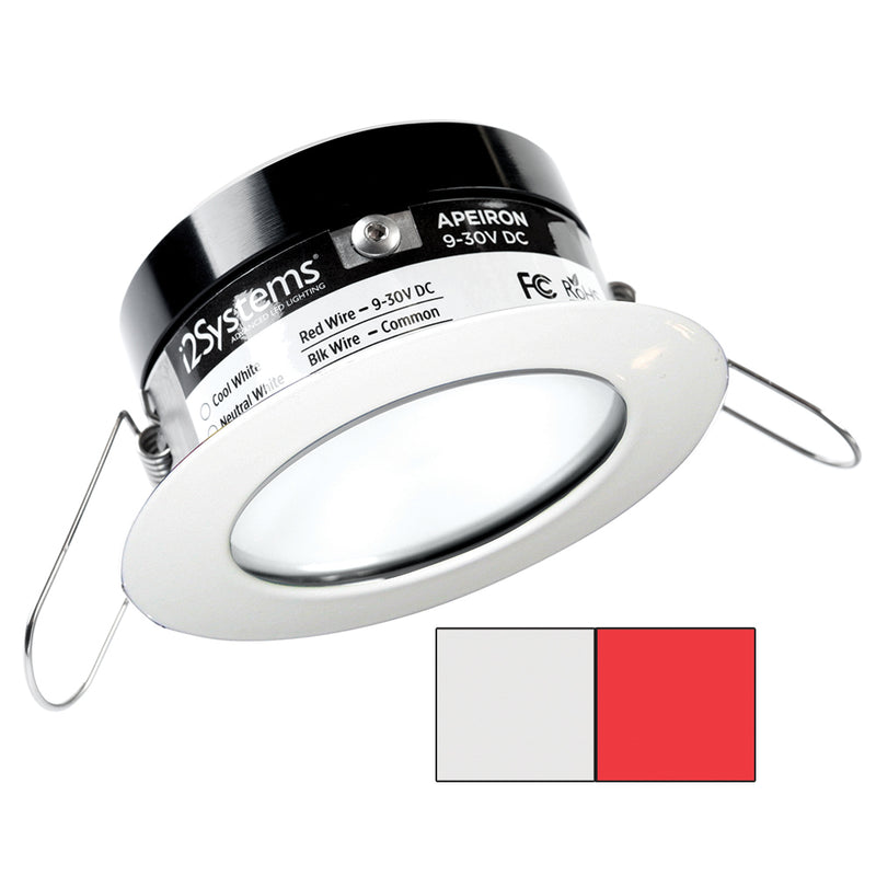 i2Systems Apeiron PRO A503 - 3W Spring Mount Light - Round - Cool White Red - White Finish [A503-31AAG-H]-Angler's World