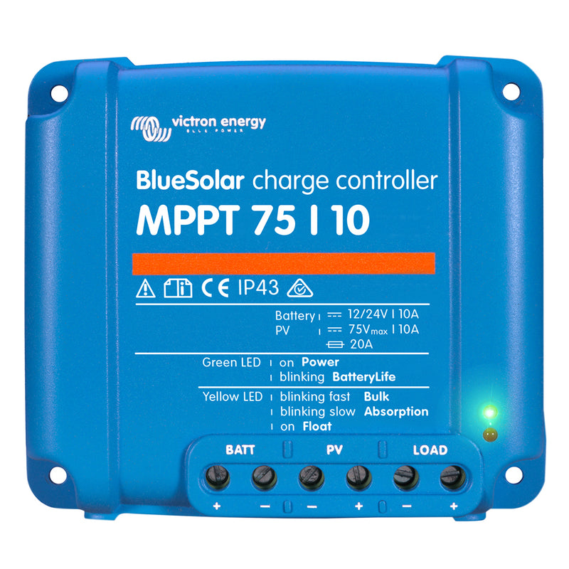 Victron BlueSolar MPPT Charge Controller - 75V - 10AMP - UL Approved [SCC010010050R]-Angler's World
