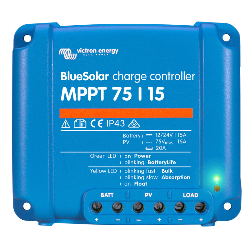 Victron BlueSolar MPPT Charge Controller - 75V - 15AMP - UL Approved [SCC010015050R]-Angler's World