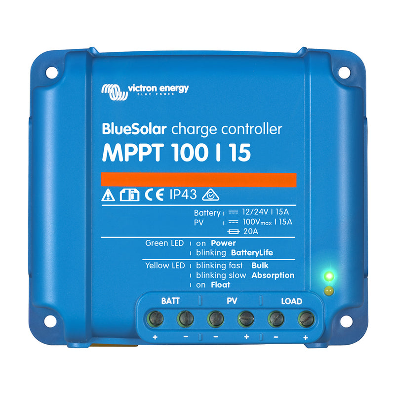 Victron BlueSolar MPPT Charge Controller - 100V - 15AMP - UL Approved [SCC010015200R]-Angler's World