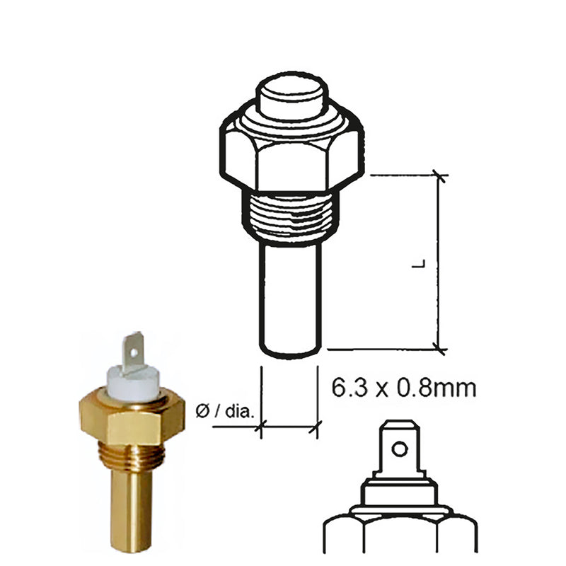 Veratron Coolant Temperature Sensor - 40C to120C - 3/8 -18 NPTF Thread [323-801-001-007N]-Angler's World