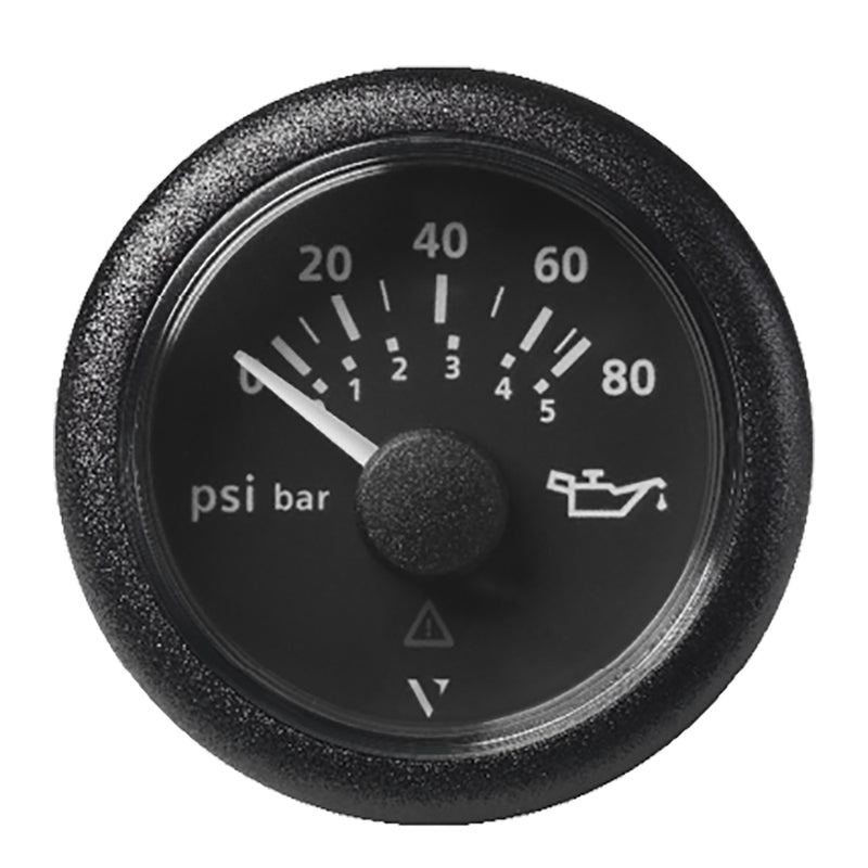 Veratron 52MM (2-1/16") ViewLine Oil Pressure Gauge 80 PSI/5 Bar - Black Dial Round Bezel [A2C59514128]-Angler's World