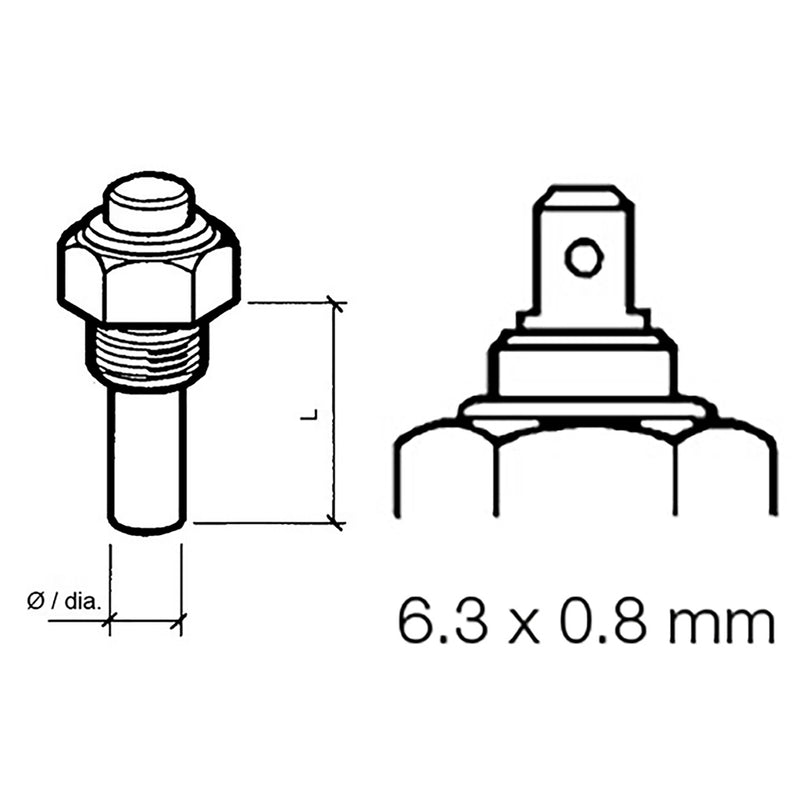 Veratron Engine Oil Temperature Sensor - Single Pole, Common Ground - 50-150C/120-300F - 6/24V - M14 x 1.5 Thread [323-801-004-002N]-Angler's World