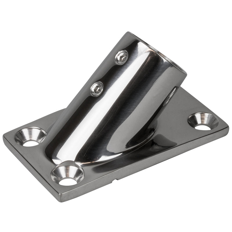 Sea-Dog Rail Base Fitting Rectangular Base 45 316 Stainless Steel - 3-1/4" x 1-7/8" - 1" OD [281451-1]-Angler's World