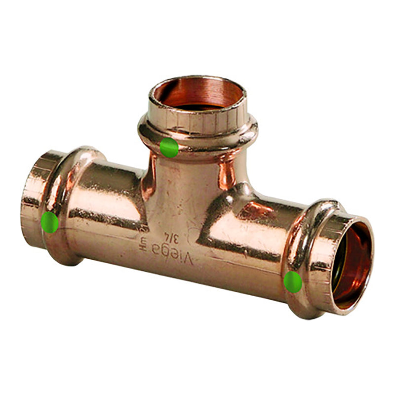 Viega ProPress 1/2" Copper Tee - Triple Press Connection - Smart Connect Technology [77377]-Angler's World