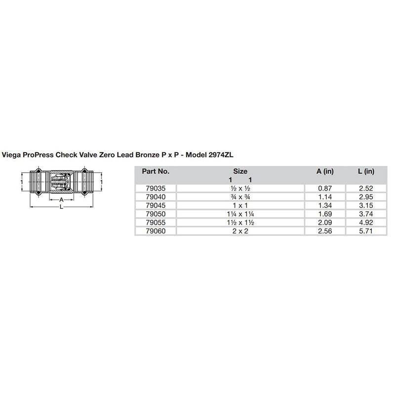 Viega ProPress 2" Zero Lead Check Valve - Double Press Connection - Smart Connect Technology [79060]-Angler's World