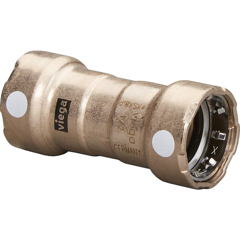 Viega MegaPress 3/4" Copper Nickel Coupling w/Stop Double Press Connection - Smart Connect Technology [88385]-Angler's World
