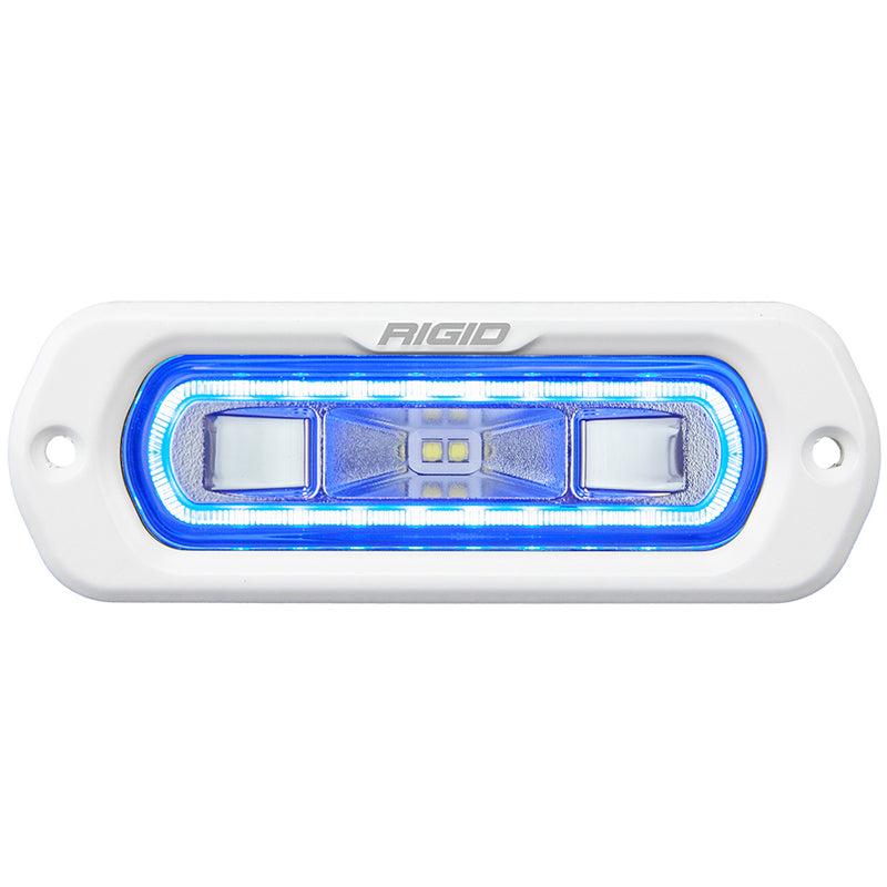 RIGID Industries SR-L Series Marine Spreader Light - White Flush Mount - White Light w/Blue Halo [51201]-Angler's World