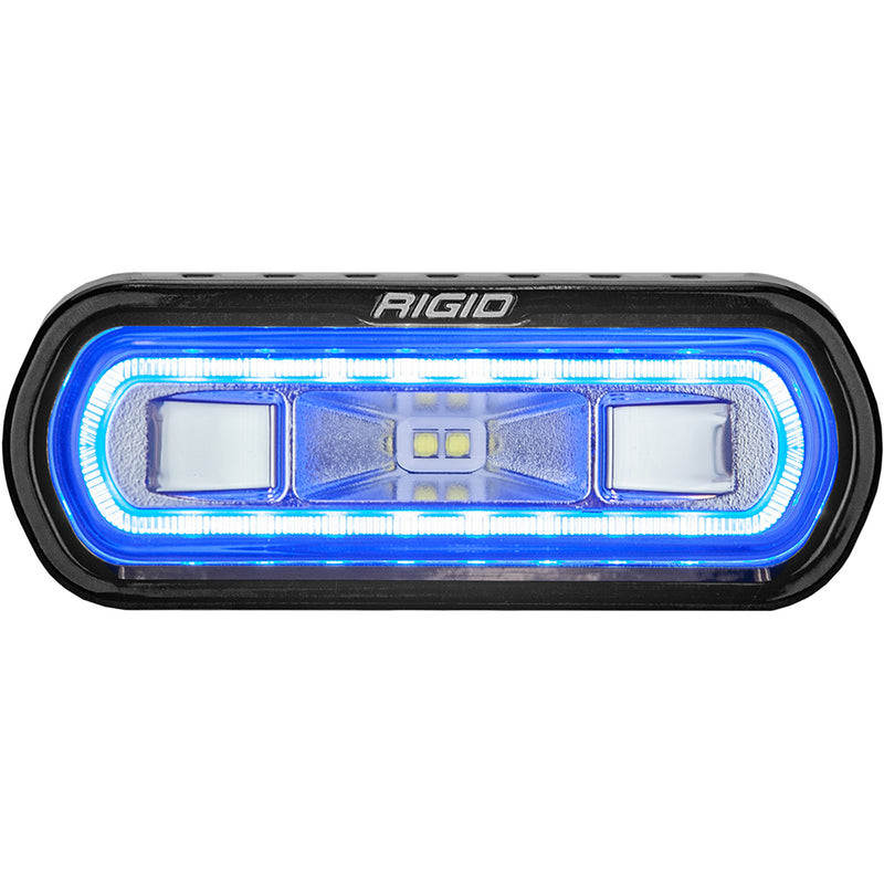 RIGID Industries SR-L Series Marine Spreader Light - Black Surface Mount - White Light w/Blue Halo [52101]-Angler's World