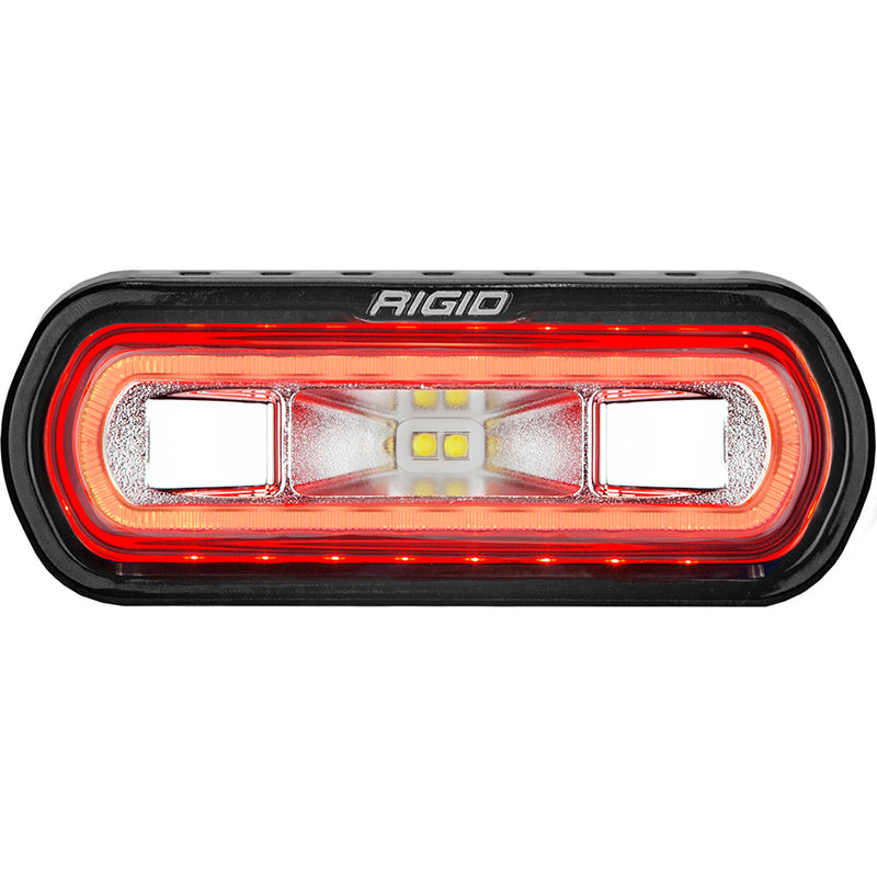 RIGID Industries SR-L Series Marine Spreader Light - Black Surface Mount - White Light w/Red Halo [52102]-Angler's World