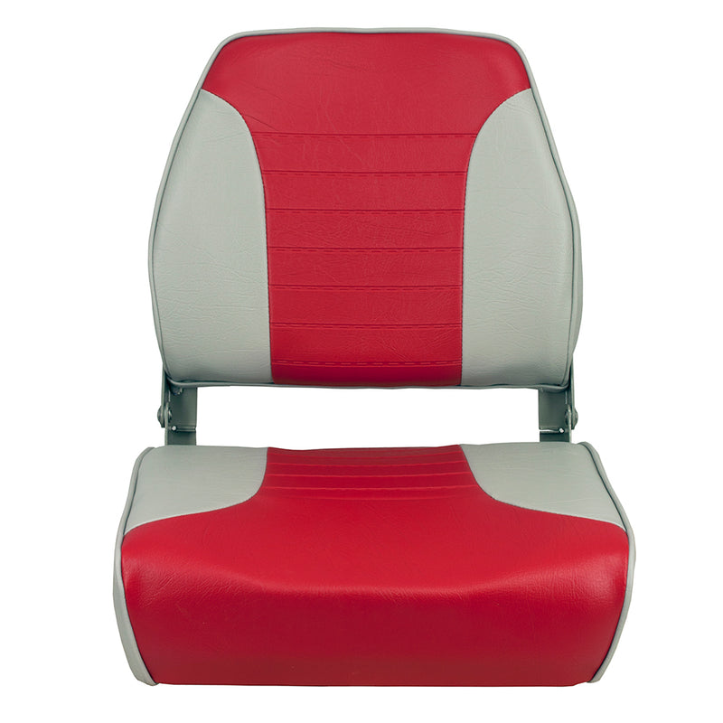 Springfield Economy Multi-Color Folding Seat - Grey/Red [1040655]-Angler's World