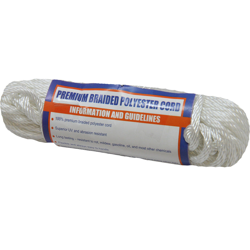 Sea-Dog Solid Braid Polyester Cord Hank - 1/8" x 50 - White [303303050WH-1]-Angler's World