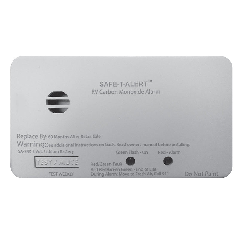 Safe-T-Alert SA-340 White RV/Marine Battery Powered CO2 Detector - Rectangle [SA-340-WT]-Angler's World