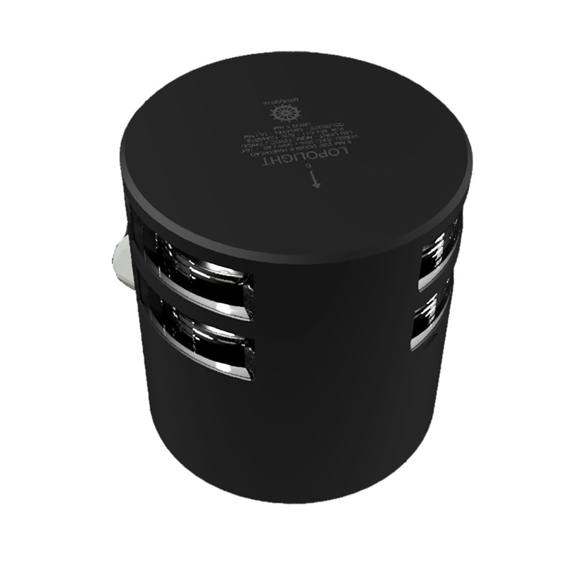 Lopolight Series 301-011 - Double Stacked Masthead Light - 5NM - Horizontal Mount - White - Black Housing [301-011KLST-B]-Angler's World