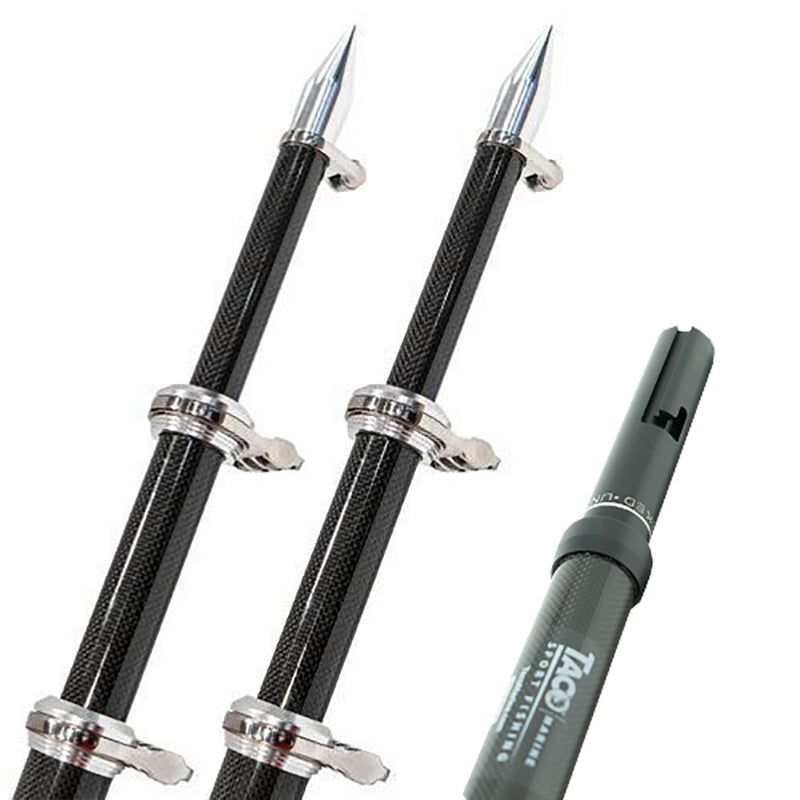 TACO 20 Carbon Fiber Twist Lock Outrigger Poles f/GS-450, GS-500 GS-1000 Bases - Black [OT-4200CF-HD]-Angler's World