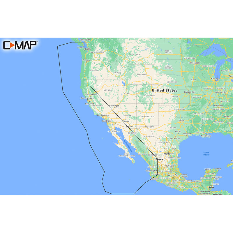 C-MAP M-NA-Y206-MS West Coast Baja California REVEAL Coastal Chart - Does NOT contain Hawaii [M-NA-Y206-MS]-Angler's World