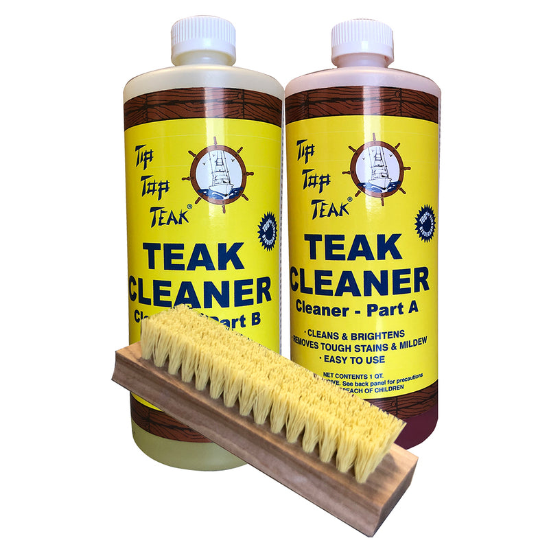 Tip Top Teak Cleaner Kit Part A Part B w/Brush [TK860]-Angler's World