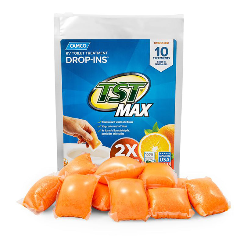 Camco TST MAX Orange RV Toilet Treatment Drop-Ins *10-Pack [41178]-Angler's World