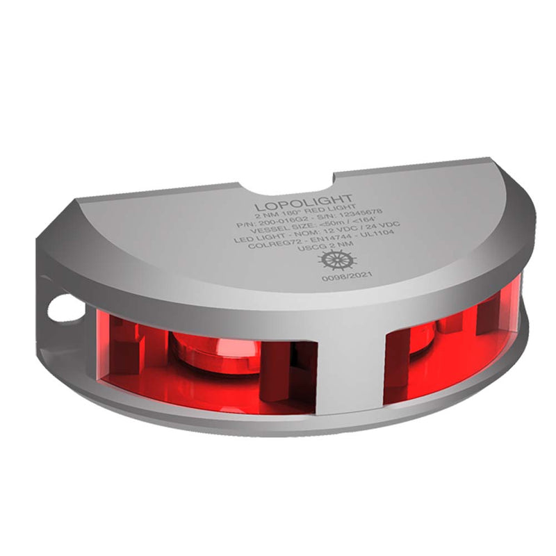 Lopolight Series 200-016 - Navigation Light - 2NM - Vertical Mount - Red - Silver Housing [200-016G2]-Angler's World