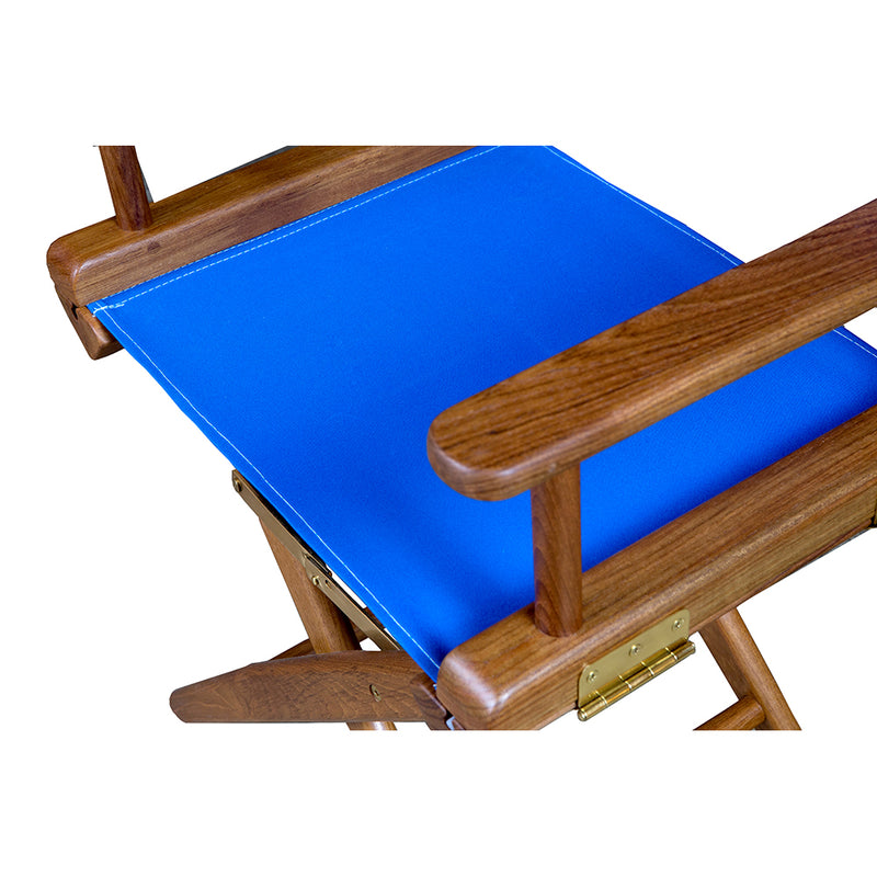 Whitecap Directors Chair w/Blue Seat Covers - Teak [60041]-Angler's World