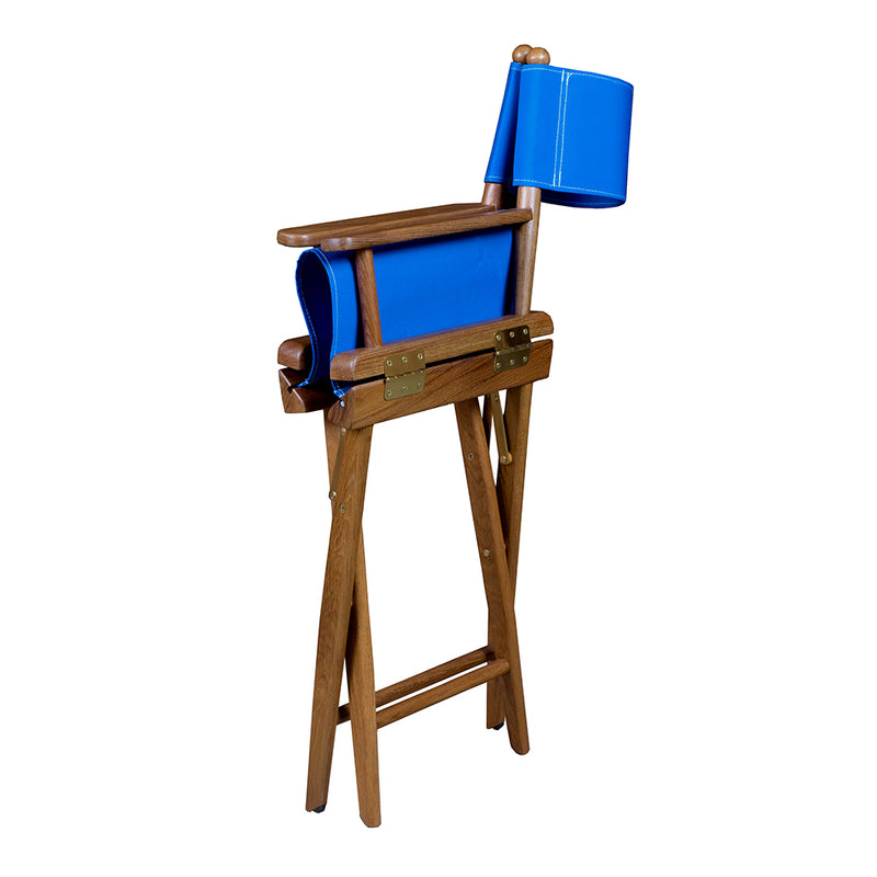Whitecap Directors Chair w/Blue Seat Covers - Teak [60041]-Angler's World