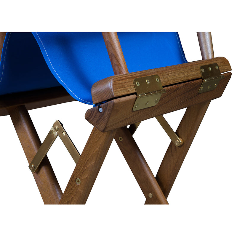Whitecap Directors Chair w/Blue Seat Covers - Teak [60041]-Angler's World