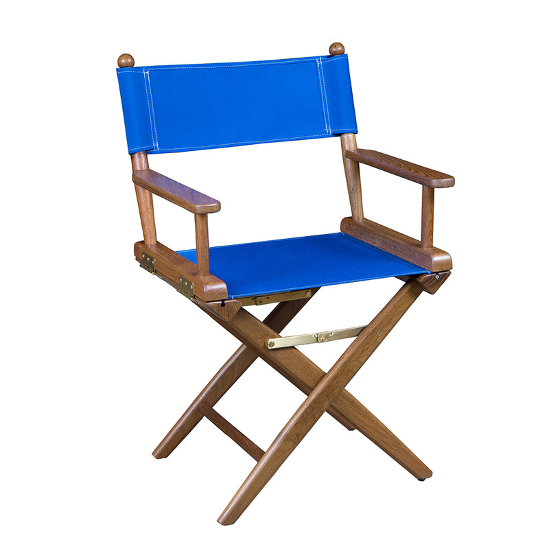 Whitecap Directors Chair w/Blue Seat Covers - Teak [60041]-Angler's World