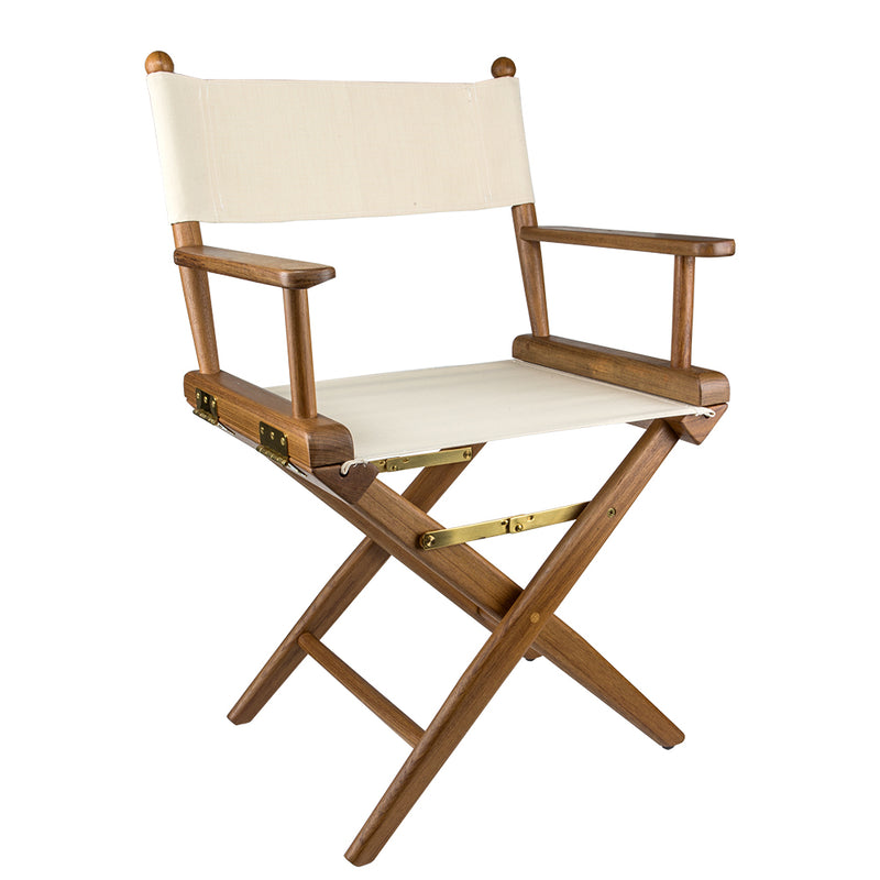 Whitecap Directors Chair w/Natural Seat Covers - Teak [60044]-Angler's World