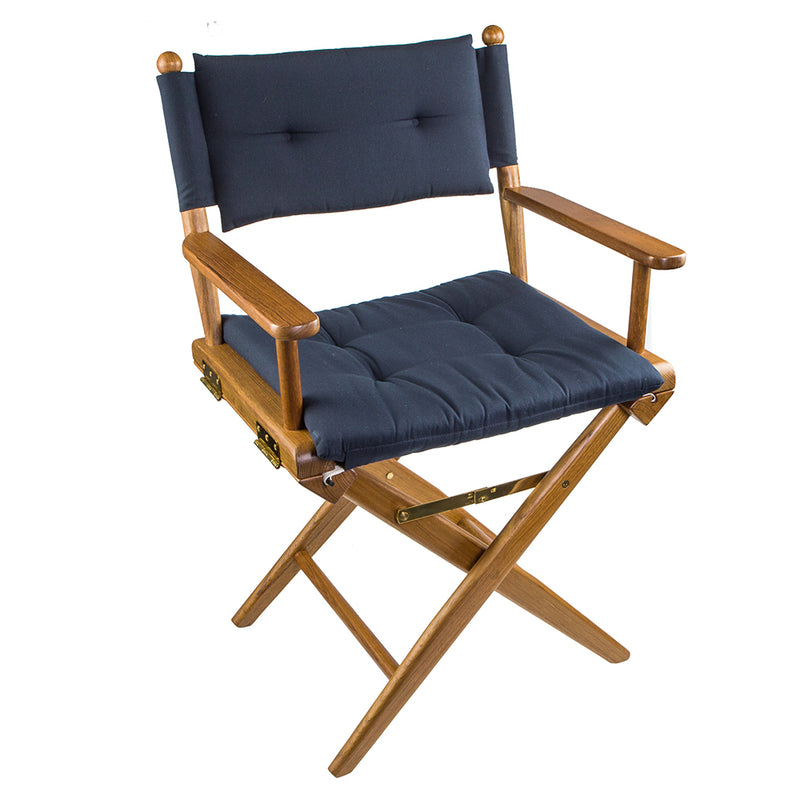 Whitecap Directors Chair w/Navy Cushion - Teak [61042]-Angler's World