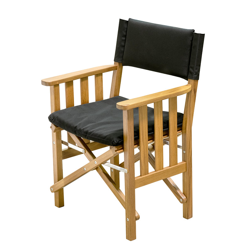 Whitecap Directors Chair II w/Black Cushion - Teak [61051]-Angler's World
