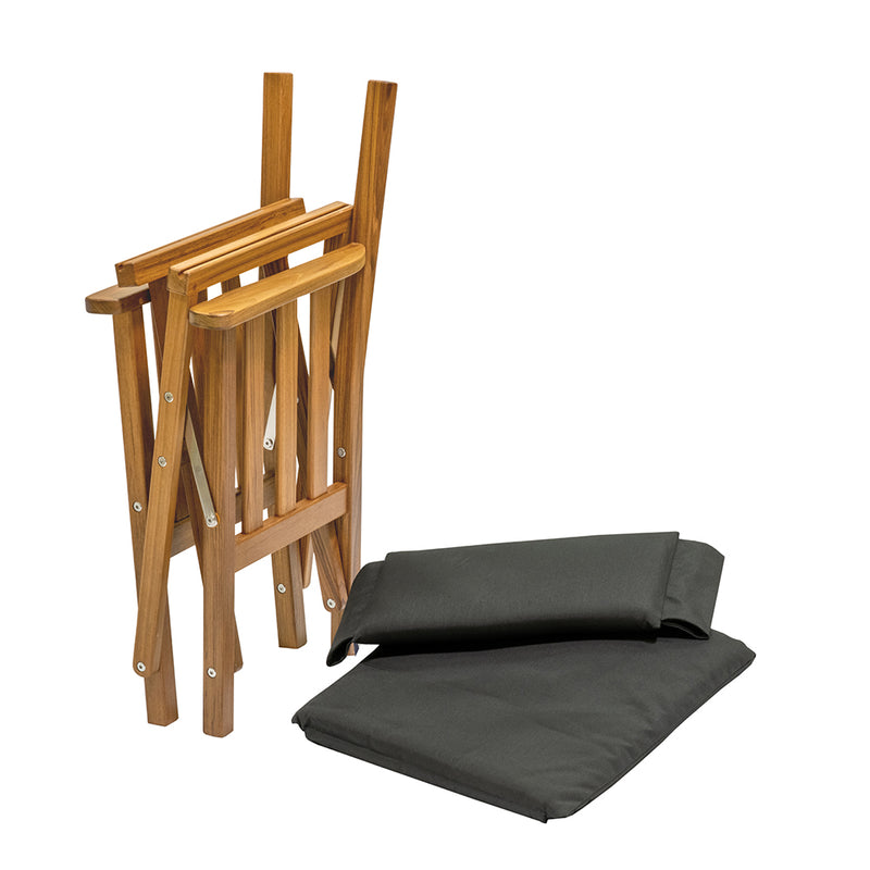 Whitecap Directors Chair II w/Black Cushion - Teak [61051]-Angler's World