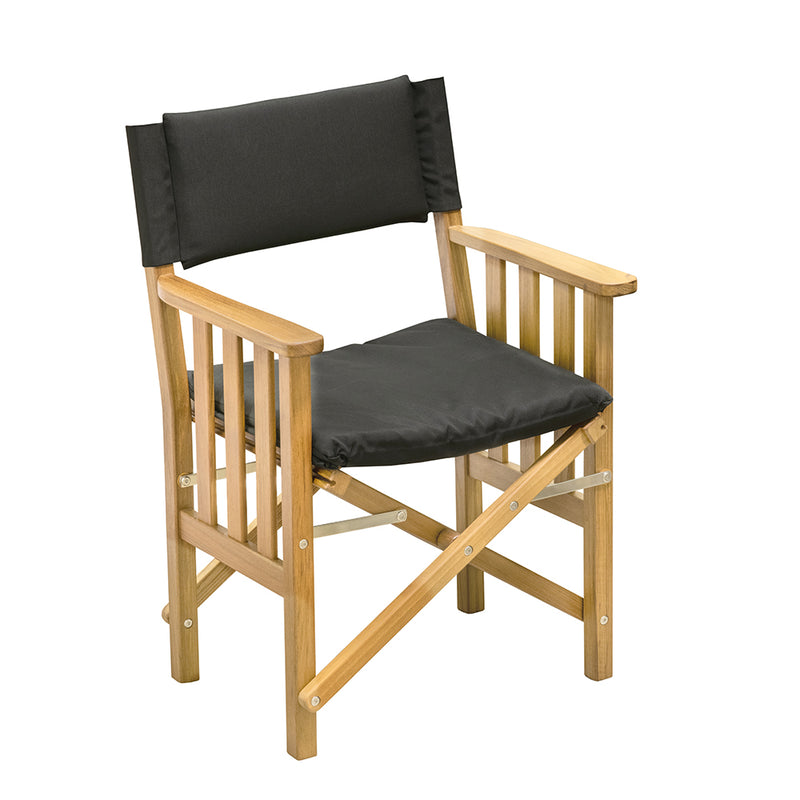 Whitecap Directors Chair II w/Black Cushion - Teak [61051]-Angler's World