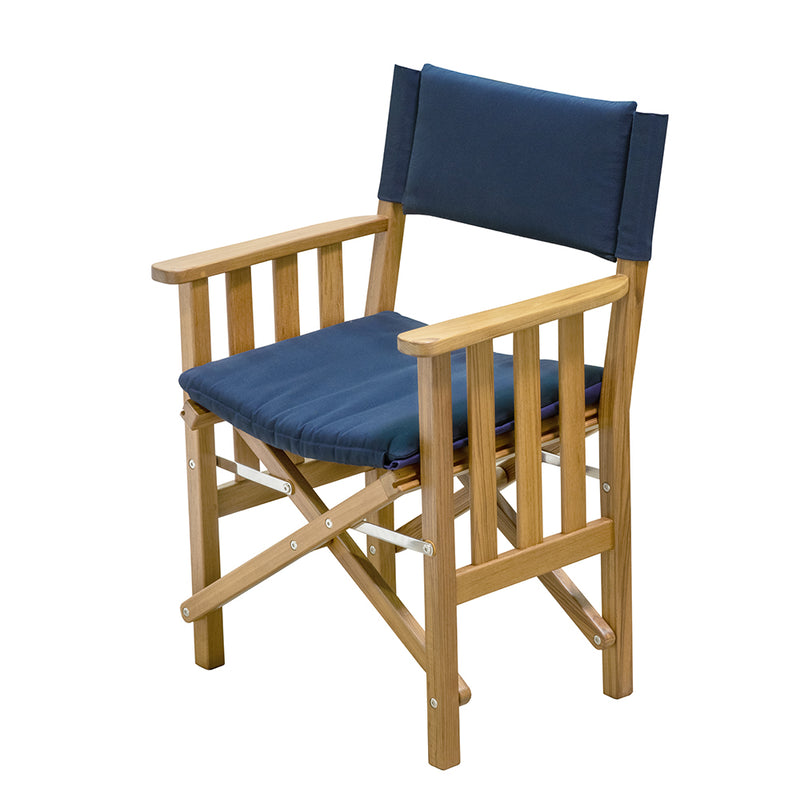 Whitecap Directors Chair II w/Navy Cushion - Teak [61052]-Angler's World