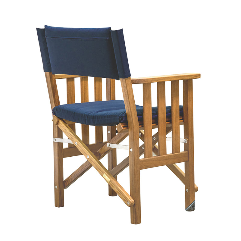 Whitecap Directors Chair II w/Navy Cushion - Teak [61052]-Angler's World